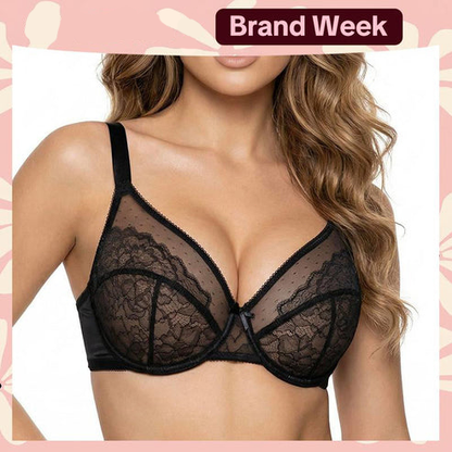 ⏳Brand Weekly Promotion 70% OFF!🖤Women's Mermaid Scales Lace Minimiser Bra Full Cup Wide Side Bands Adjustable Straps