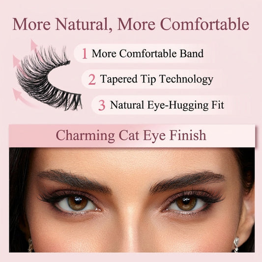 🏆 Last Day  Buy 1 Get 1 Free 🎁 & Free Eyelash Applicator💐Waterproof & Reusable Self-Adhesive Eyelashes