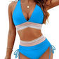 ⛱️Last Day Promotion 60% OFF!!👙2026 High Waisted Tummy Control Color Block Bikini Sets
