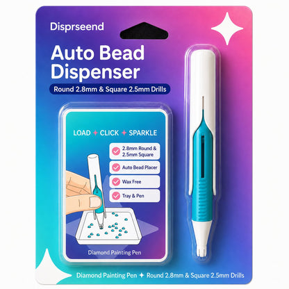 ⏰ Last Day 50% OFF – 💎 Automatic Diamond Painting Bead Dispenser Pen & Tray Set