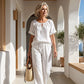 ⏳Hot Pick 70%OFF⏰Women's Drawstring Top & Pants 2-Piece Set – Relaxed Fit, Comfortable & Perfect for Lounging or Everyday Style 🌸