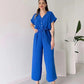 💖Women's V-Neck Short Sleeve Casual Jumpsuit