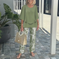 🔥Summer Sale 50% OFF💥Women’s Casual Round Neck Half Sleeve Top Printed Pants Two Piece Set