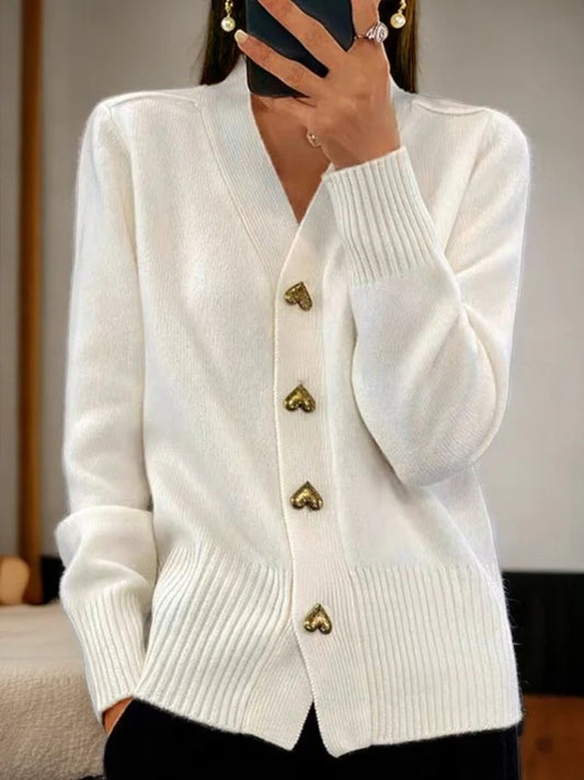 💝49%OFF🌸Women's Casual Winter Plain Yarn Wool Yarn Buttoned Cardigan