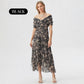 🎊Hot Sale 70% OFF Only Today!!⏰ Women's Off-the-Shoulder V-Neck Printed Dress
