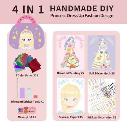 🔥Hot Sale 49% OFF💅Fantasy 3-in-1 Princess Dress Up & Make Up Game Set💝