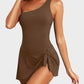 ⏳Last Day Sale 49% OFF🔥One Shoulder Skirted One Piece Swimsuit