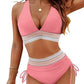 ⛱️Last Day Promotion 60% OFF!!👙2026 High Waisted Tummy Control Color Block Bikini Sets