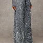 🍂LAST DAY SALE 70% OFF👍💖Women's Sequin Sparkle Wide Leg Pants with Elastic Waistband