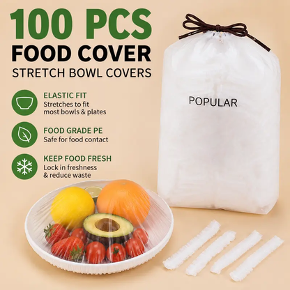 🎁LIMITED SALE BUY 2 GET 1 FREE!!✨100PCS Disposable Stretch Food Covers for Bowls & Plates