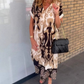 🌺Mother's Day UP TO 50% OFF!!🔥Printed V Neck Loose Midi Dress