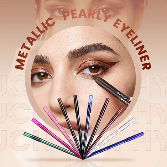 💧14-Pack Waterproof Colored Gel Eyeliner Pencil – Metallic & Shimmer Finishes, Smudge-Proof（Pencil sharpener color is random）