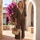 🔥LIMITED TIME 70% OFF!⏰Women's V-Neck Top & Wide-Leg Pants