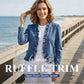 ⏳Limited-time 70% off⏰Women's Ruffle Trim Open-Front Denim Jacket🧥