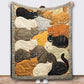🎁LAST DAY SALE: £9.99!! 🐱💤 Cozy 9‑Panel Sleeping Cats Blanket – Ultra‑Soft Flannel, Reversible Design, Perfect for Sofa, Bed & Travel 🌙✨