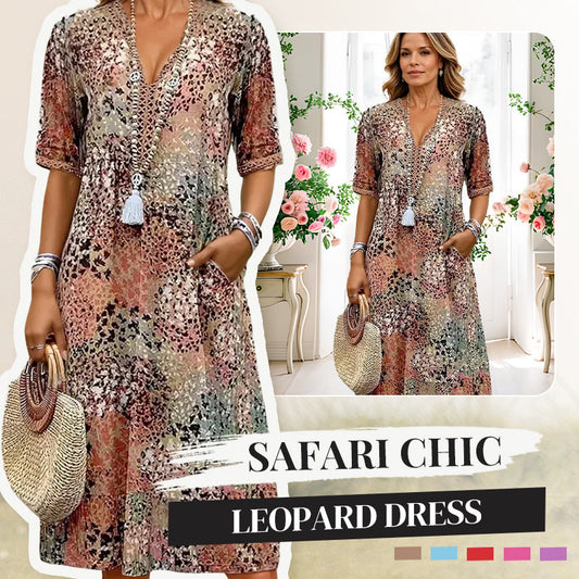 💥HOT SALE-50% OFF🤩Safari Chic Leopard Dress