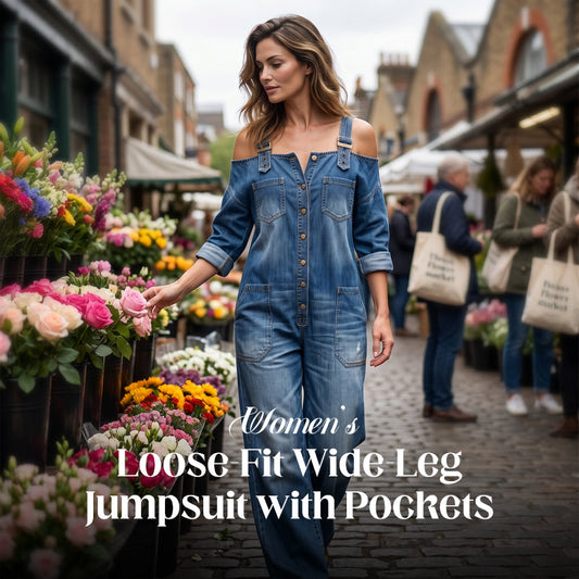 ⏳🔥LIMITED-TIME 70% OFF! 👗 Loose Fit Wide-Leg Overall Jumpsuit with Pockets – Effortless Comfort & Style ✨