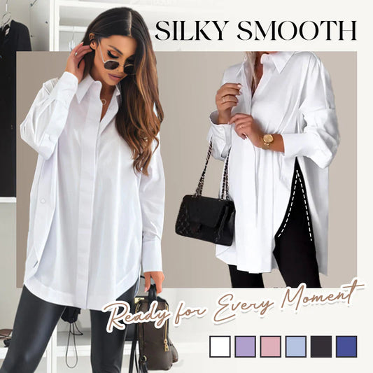 🎁2025 New Products Hot Sale✨Lapel Slit Shirt