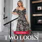 🎊Hot Sale 70% OFF Only Today!!⏰ Women's Off-the-Shoulder V-Neck Printed Dress