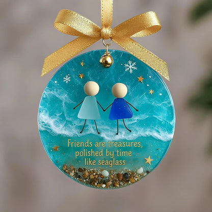 ⏳LAST DAY SALE 50% OFF!⏰Friendship Sea Glass Christmas Ornament🌊✨Shaped by Nature & Crafted by Hand💝