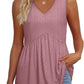 🌞HOT SALE 49% OFF👚Women's Print Flowy Sleeveless V Neck Peplum Tank Tops