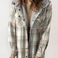 🔥Hot Sale 50% OFF⏰Women's Thickened Flannel Long Sleeve Plaid Jacket Coat with Hood