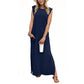 🔥2026 Hot Sale 60% OFF👗Women's Crewneck Casual Loose Split Wrinkle-Free Long Dress