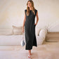 🔥2026 Hot Sale 60% OFF👗Women's Crewneck Casual Loose Split Wrinkle-Free Long Dress