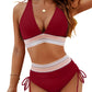 ⛱️Last Day Promotion 60% OFF!!👙2026 High Waisted Tummy Control Color Block Bikini Sets