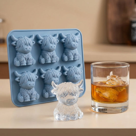 ⏳Last Day Special Price ￡6.99!!🐮 Mini Highland Cow Ice Cube Mold – Cute 3D Ice for Drinks, Parties & Gifts