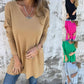 ✨Women's Cozy Knit Long Sleeve Tunic Top with Side Slits
