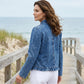 ⏳Limited-time 70% off⏰Women's Ruffle Trim Open-Front Denim Jacket🧥