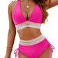 ⛱️Last Day Promotion 60% OFF!!👙2026 High Waisted Tummy Control Color Block Bikini Sets