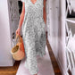 💐Spring Sale 50% OFF⭐V-neck Printed Short-sleeved Long Dress