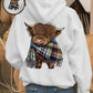 🎄🎅2026 CHRISTMAS SALE 50% OFF!!🎁✨Cute Highland Cow Cozy Fleece-Lined Hooded Sweatshirt🦬