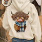 🎄🎅2026 CHRISTMAS SALE 50% OFF!!🎁✨Cute Highland Cow Cozy Fleece-Lined Hooded Sweatshirt🦬