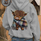 🎄🎅2026 CHRISTMAS SALE 50% OFF!!🎁✨Cute Highland Cow Cozy Fleece-Lined Hooded Sweatshirt🦬