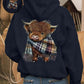 🎄🎅2026 CHRISTMAS SALE 50% OFF!!🎁✨Cute Highland Cow Cozy Fleece-Lined Hooded Sweatshirt🦬