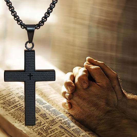 💖Buy 1 Get 1 Free✝️Lord's Prayer Scibble Cross Necklace