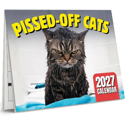 🏆 Last Day Special Price £6.99! 🗓️PISSED-OFF CATS😼💢2027 Wall Calendar - Funny Gift for Cat Lovers