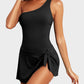 ⏳Last Day Sale 49% OFF🔥One Shoulder Skirted One Piece Swimsuit