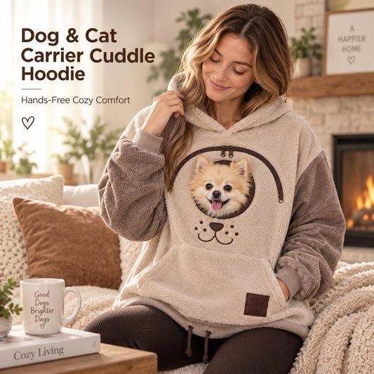 🥳2026 HOT SALE🥳💞50K+ SOLD🐾2026 A must-have for pet lovers 💞 Cozy Fleece Pet Bonding Pouch Hoodie – Warm & Supportive Small Pet Carrier Clothing