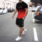 🏖️Summer Cool Deal: ONLY ￡14.99!!😎Men's Gradient Color T-Shirt & Shorts Set