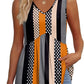 🌞HOT SALE 49% OFF👚Women's Print Flowy Sleeveless V Neck Peplum Tank Tops