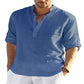 🔥Last Day Surprise Price ￡10.99!!🔥Men's Cotton Linen Shirt Long Sleeve
