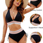 ⛱️Last Day Promotion 60% OFF!!👙2026 High Waisted Tummy Control Color Block Bikini Sets
