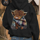 🎄🎅2026 CHRISTMAS SALE 50% OFF!!🎁✨Cute Highland Cow Cozy Fleece-Lined Hooded Sweatshirt🦬