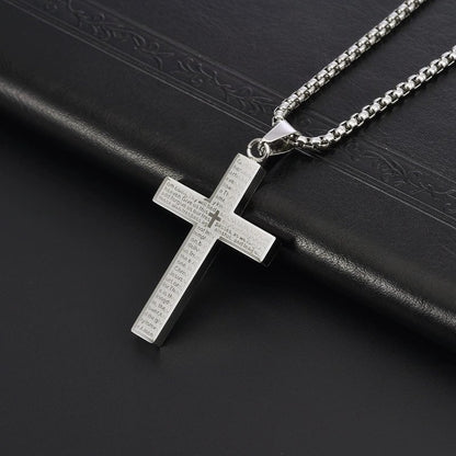 💖Buy 1 Get 1 Free✝️Lord's Prayer Scibble Cross Necklace