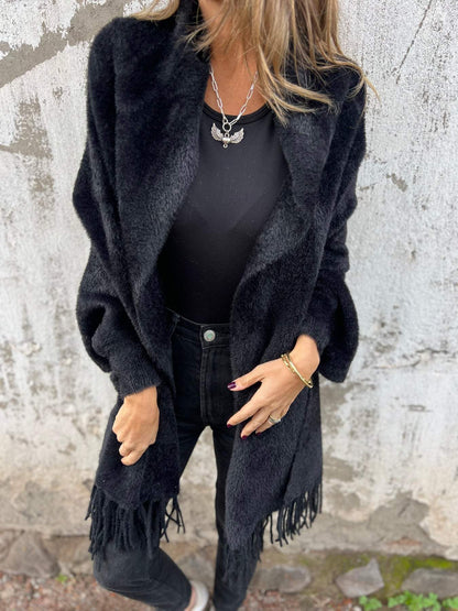 🎁Christmas Limited Discount 49%OFF⏳Women's Long Sleeve Casual Tassel Shawl Coat