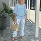 🔥Summer Sale 50% OFF💥Women’s Casual Round Neck Half Sleeve Top Printed Pants Two Piece Set